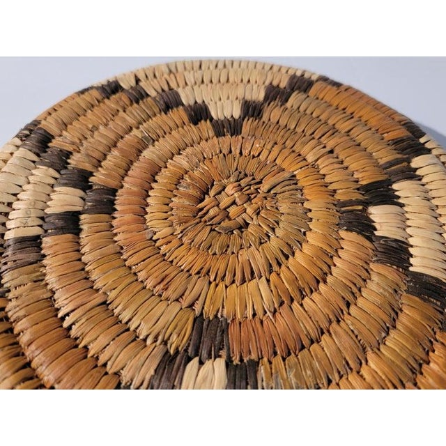 Textile 20th C Medium Hand Woven Hemp Tray With Handles For Sale - Image 7 of 8