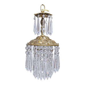 Vintage Brass Upside Down Layered Cake Chandelier