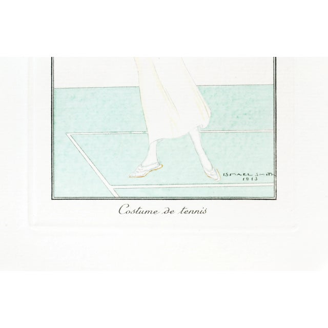 Art Deco 1913 Original French Art Deco Poster, Costumes Parisiens - Costume De Tennis For Sale - Image 3 of 4