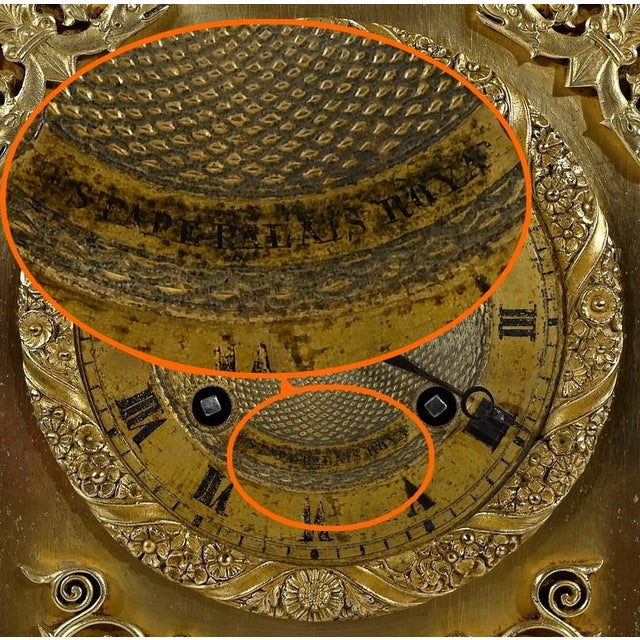 Golden Bronze Clock by A. Destape, 1800s For Sale - Image 11 of 18