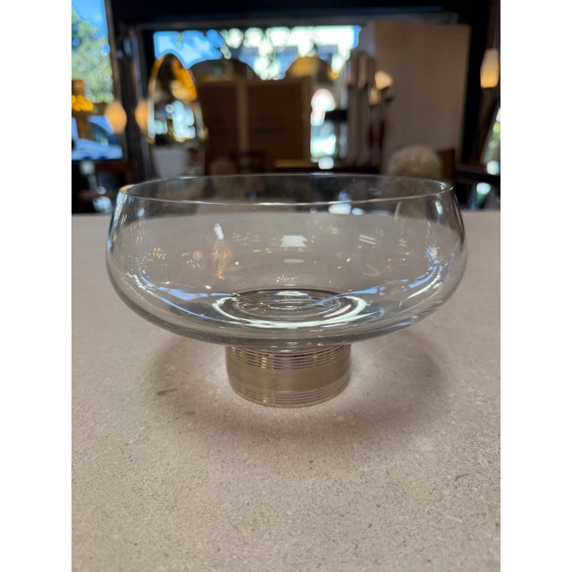 Murano Glass Centerpiece Bowl With Metal Base, Italy, 1970s For Sale - Image 4 of 6