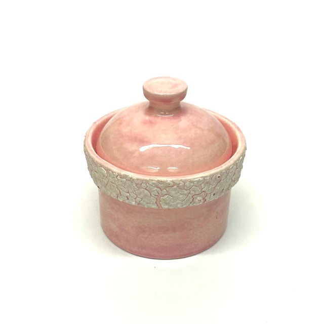 Ceramic Pink and White Mixed Ceramic Container Curation - Group of 5 For Sale - Image 7 of 12