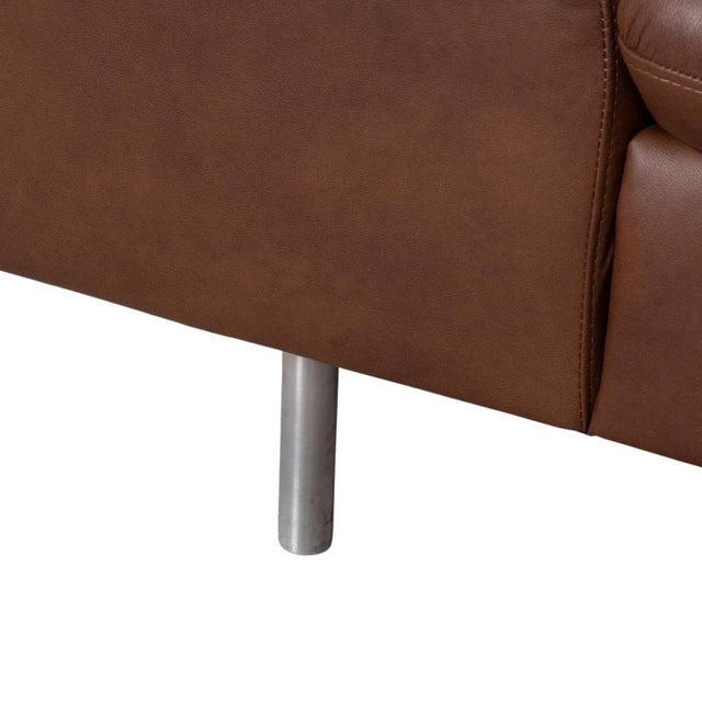 Brown Loop Leather Corner Sofa in Brown with Manual Function by Willi Schillig For Sale - Image 8 of 17