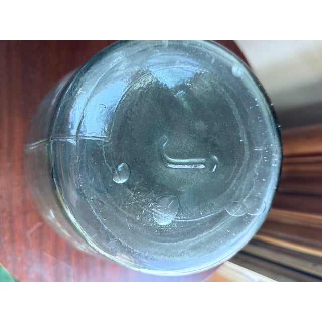 Mid 20th Century Spanish Viresa Green Glass Demijohn Bottle Olive Oil/Wine Vessel For Sale In New York - Image 6 of 10