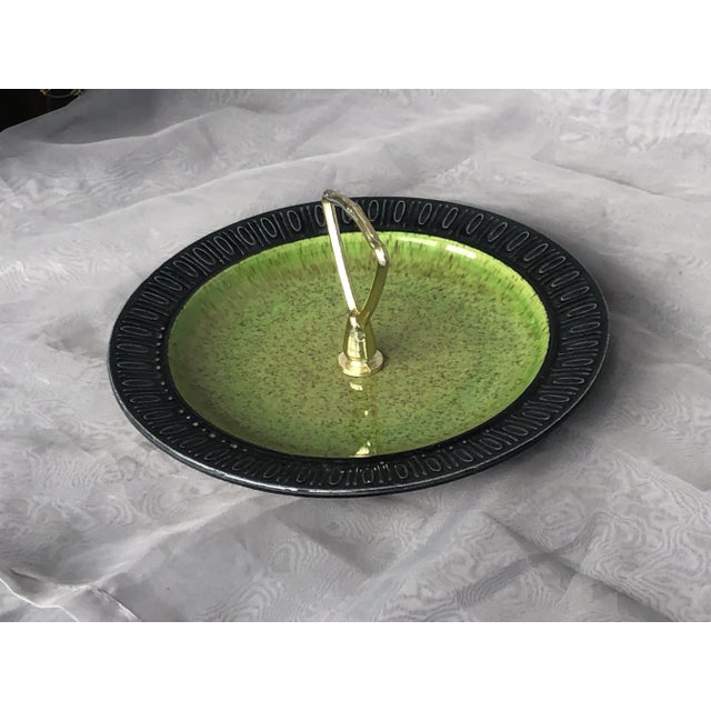 1950s Vintage Red Wing Art Pottery Dish With Handle For Sale - Image 5 of 13