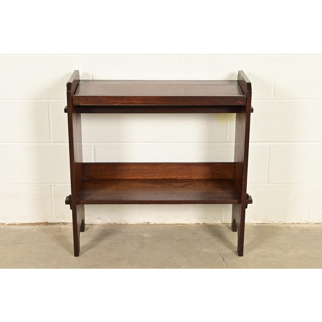 Charles Limbert Limbert Style Antique Mission Oak Arts & Crafts Book Trough or Magazine Stand, Newly Refinished For Sale - Image 4 of 11