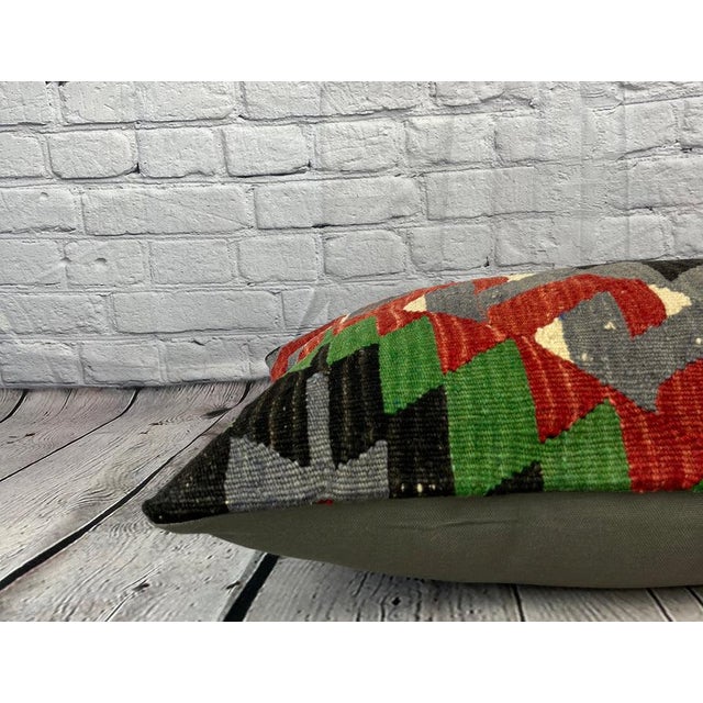 16 x 24 Kilim Pillow Turkish Anatolian Alchemy Comfort Pillow Cushion Cover For Sale - Image 4 of 4
