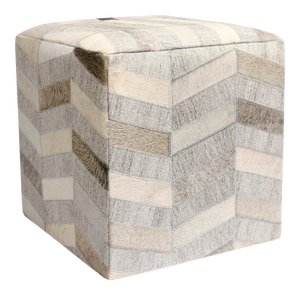 Pasargad Home Galaxy Cowhide Square Pouf