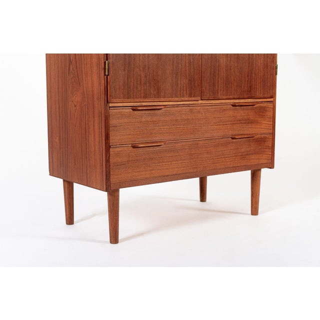 Mid Century Danish Teak Wood Storage or Bar Cabinet For Sale In Detroit - Image 6 of 12