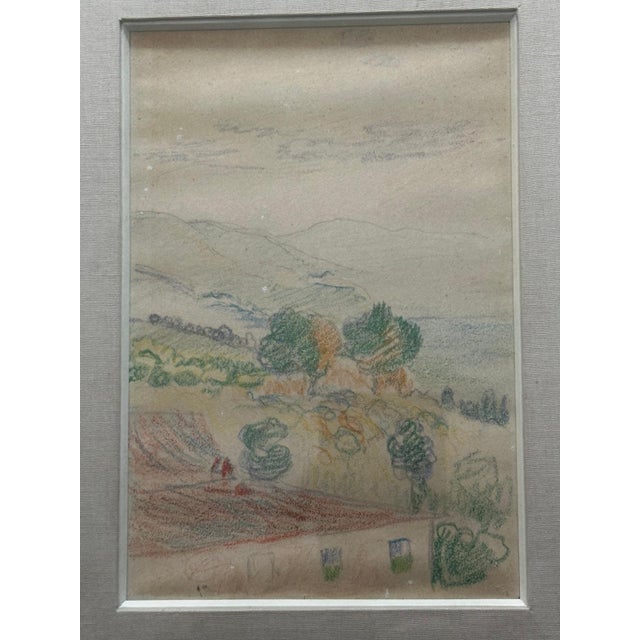 Henri-Edmond Cross, Landscape of Provence, 1800s, Colored Pencils on Paper, Framed For Sale - Image 15 of 17