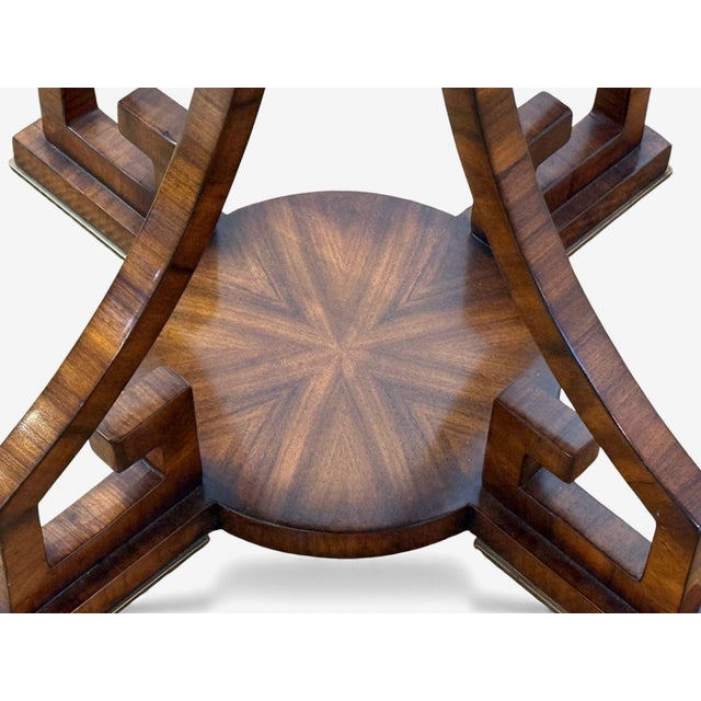 Russian Neoclassical, Burlwood, Brass, Attributed to Gueridon, France, 1950s For Sale - Image 10 of 12