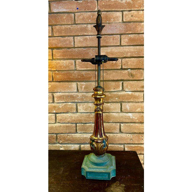 Pair of Custom 1930s Hollywood Regency Wood Gesso Lamps by Harry Burger. For Sale In Austin - Image 6 of 12