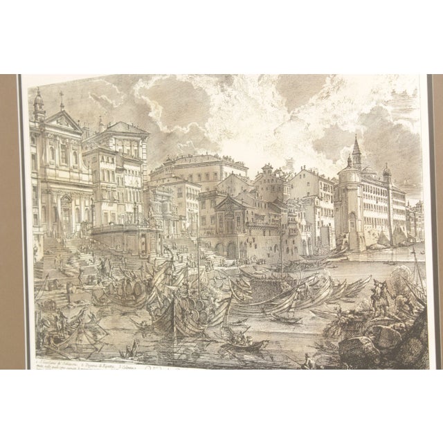 Late 20th Century Italian 'Veduta del Porto di Ripetta' Lithograph, After Giovanni Battista Piranesi For Sale - Image 5 of 13