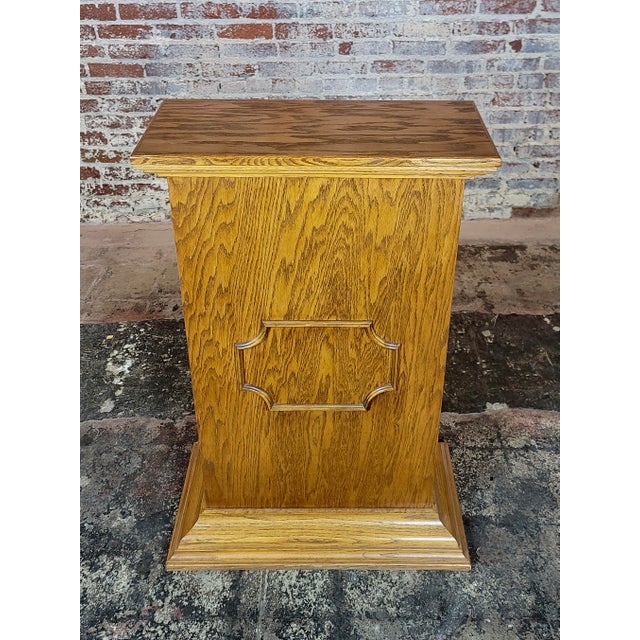 1930s Carved Oaks Stand - 4 Feet Tall For Sale - Image 4 of 8