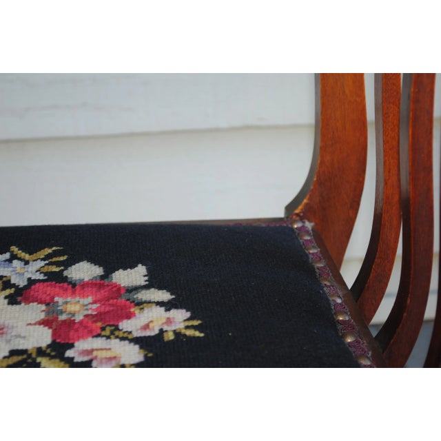 Antique High Armed Needlepoint Bench For Sale - Image 10 of 12