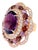 Bochic "Flamenco" Vintage Amethyst & Fancy Multi Gem Ring 18K Gold & Silver For Sale