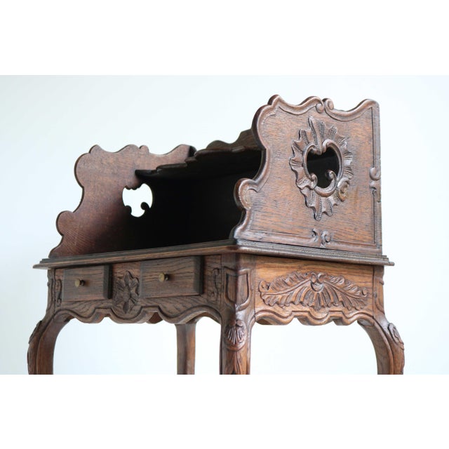 Antique French Louis XV Oak Nightstand, 1900s For Sale - Image 3 of 14