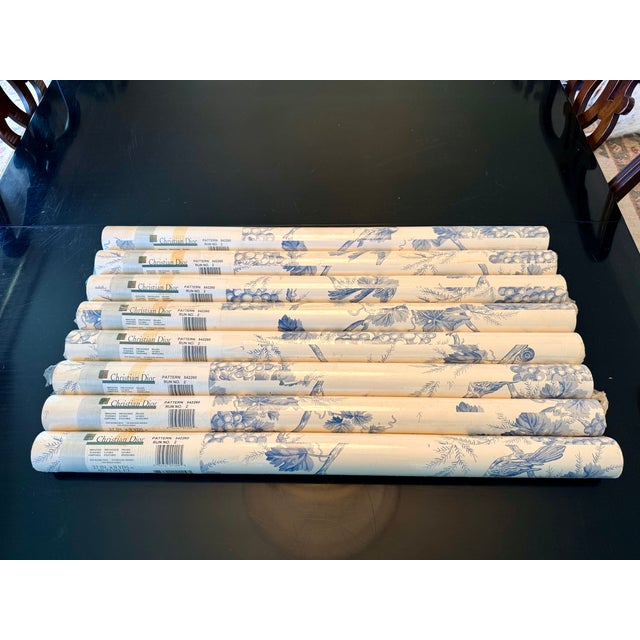 Christian Dior Rare Christian Dior Vintage Chinoiserie Wallpaper – Sealed Double Rolls – Pattern 542260 For Sale - Image 4 of 5