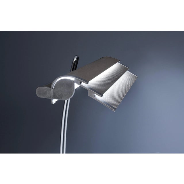 1960s French Architectural Desk Lamp in Casted Iron Steel and Ribbed Aluminum, 1960s For Sale - Image 5 of 10