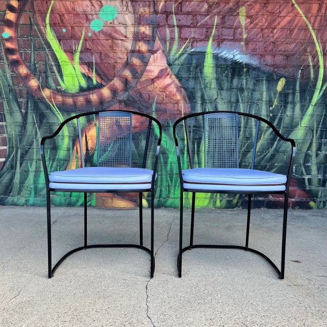Set of 6 80s Postmodern Iron Patio Chairs For Sale - Image 4 of 12