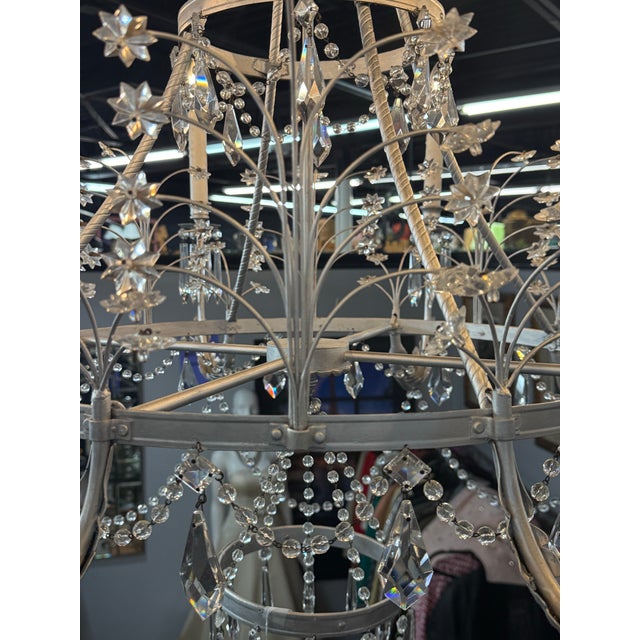 Transparent 1960s Niermann Weeks Swedish Crystal Chandelier For Sale - Image 8 of 12