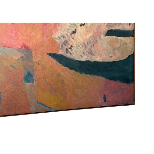 1990s Monumental 1991 Abstract Oil Painting in Earth Tones Signed L. Lizardo For Sale - Image 5 of 8