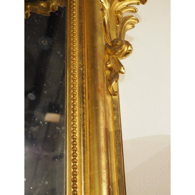 A Grand Antique French Napoleon III Gold Leafed Mirror, Circa 1860 For Sale - Image 12 of 18