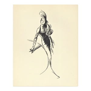 1946 Balmain Fashion-Dinner at D'Armenonville, by Gruau, Matted