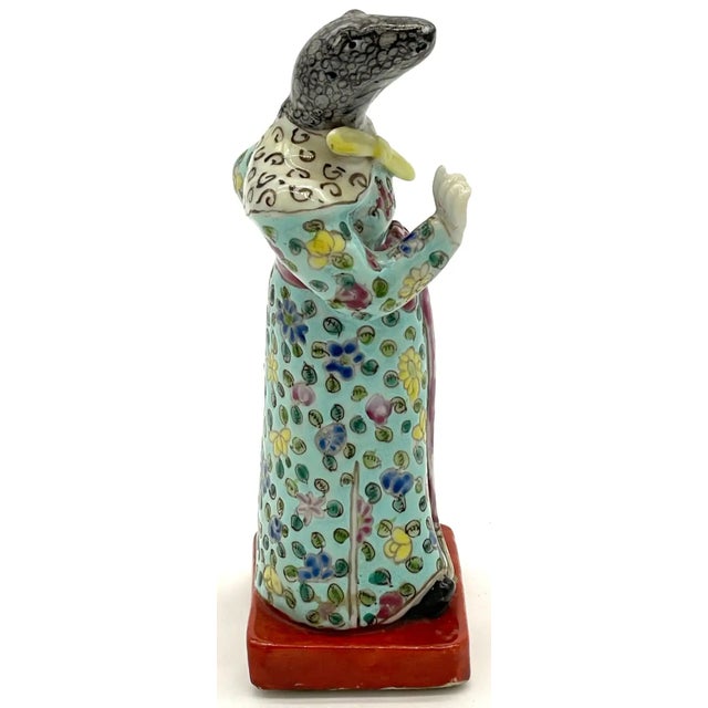 19th Century 19th Century Chinese Famille Rose Zodiac Figure 'Snake' For Sale - Image 5 of 9