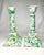 Modern Vintage Modern Coastal Splatterware Painted Ceramic Glazed Candlesticks, a Pair, Turquoise, Yellow, Chartreuse For Sale - Image 3 of 10