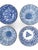 Hand-Painted Japanese Blue & White Porcelain Bowls Mixed Patterns - Set of 4 For Sale - Image 13 of 16