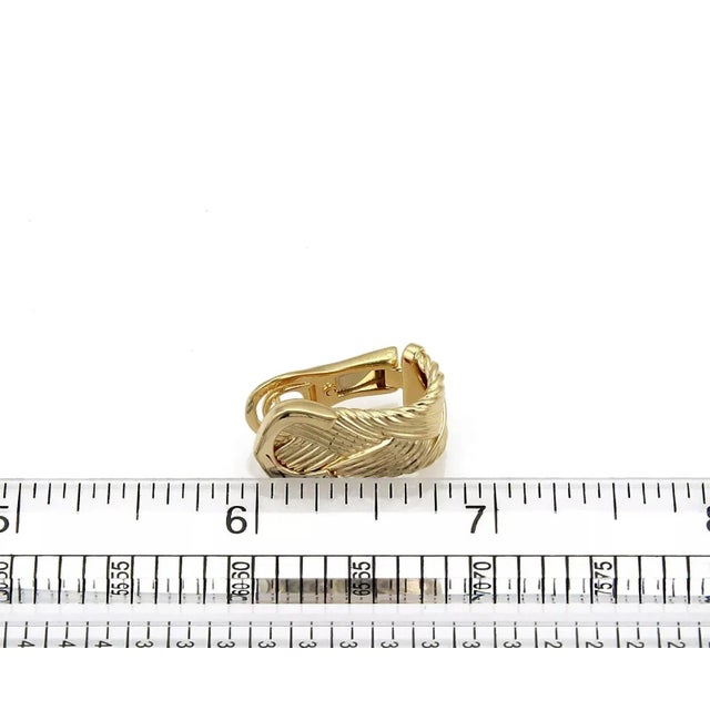 Cartier Neptune Double C Basket Weave 18k Yellow Gold Earrings With Paper - 2 Pieces For Sale In Miami - Image 6 of 7
