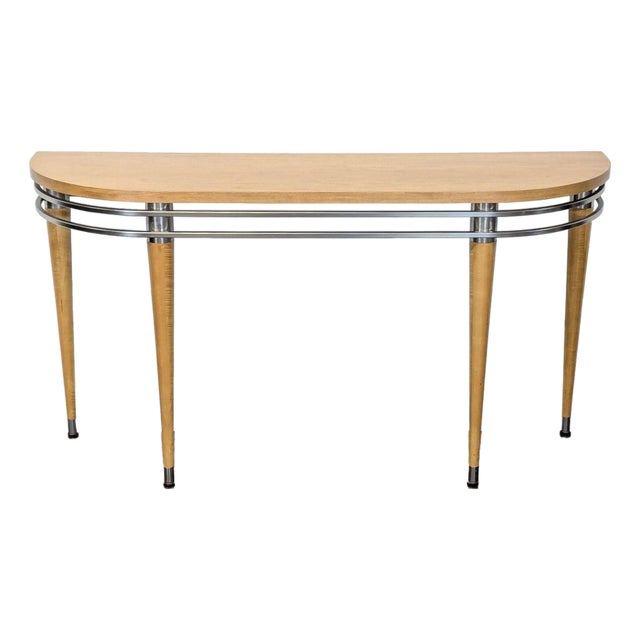 Ethan Allen Radius Console Table in Light Blond For Sale