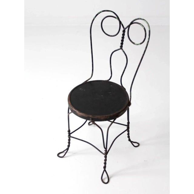 French Country Antique Ice Cream Parlor Chair For Sale - Image 3 of 6