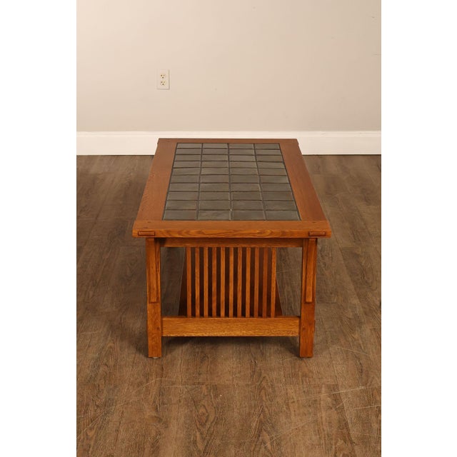 Stickley Mission Collection Oak Tile Top Coffee Table For Sale - Image 16 of 18