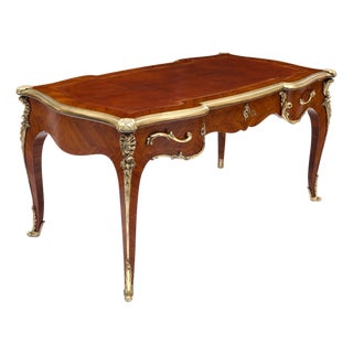 French Louis XV Style Ormolu-Mounted Bureau Plat, in the Manner of François Linke, Circa 1900 For Sale
