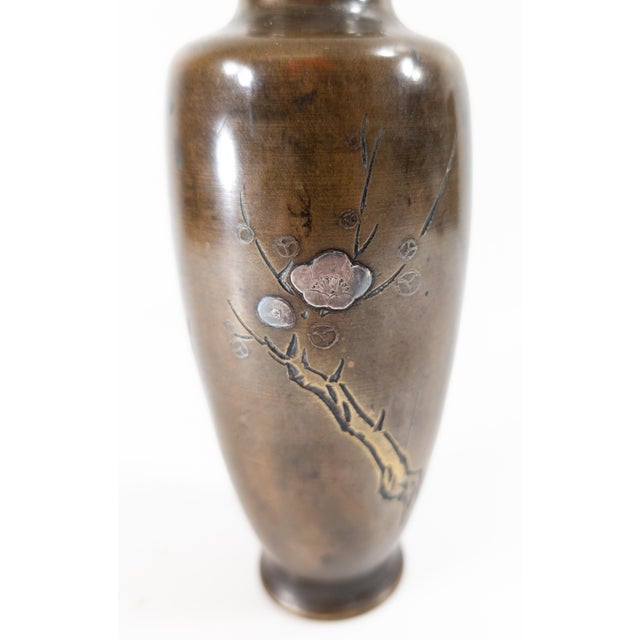 Early 20th Century 20th Century Japanese Mixed Metal Bronze Vase For Sale - Image 5 of 7