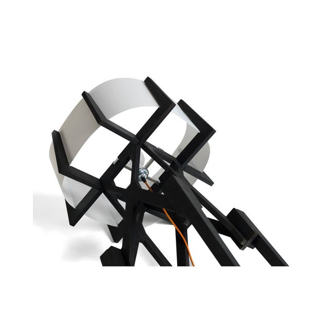 Contemporary Lese Floor Lamp in Charcoal Black by Konstantin Achkov for Lock For Sale - Image 3 of 12