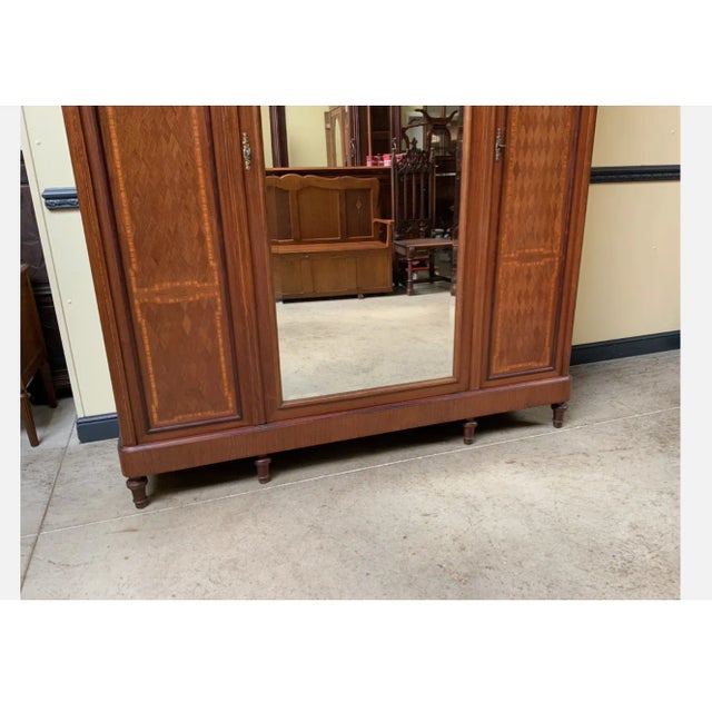 Antique Art Nouveau Wardrobe in Oak, 1910 For Sale - Image 10 of 11