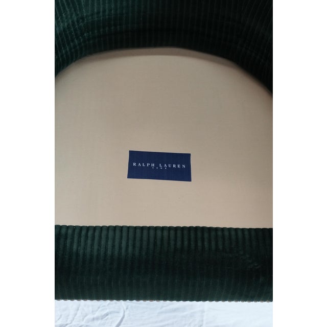 Ralph Lauren Kerry Wing Chair in Green Velvet Cotton For Sale In New York - Image 6 of 6