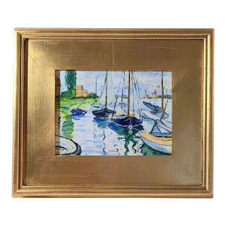 Original Painting ‘Sailboats on the Seine’ For Sale
