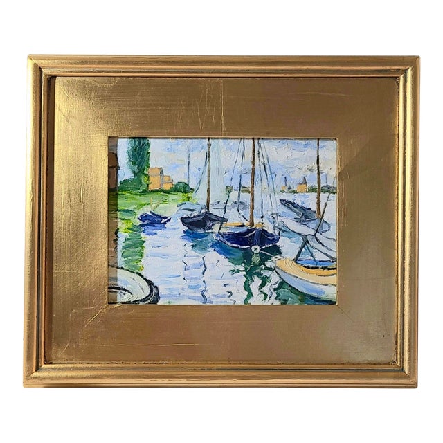 Original Painting ‘Sailboats on the Seine’ For Sale