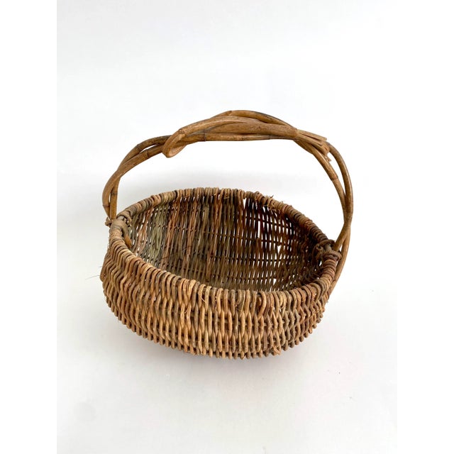 Farmhouse Early 20th C Grapevine & Willow Woven Gathering Basket For Sale - Image 3 of 7