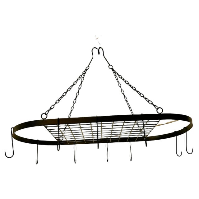 Large Oval Iron Pot Hanger, 1970 For Sale