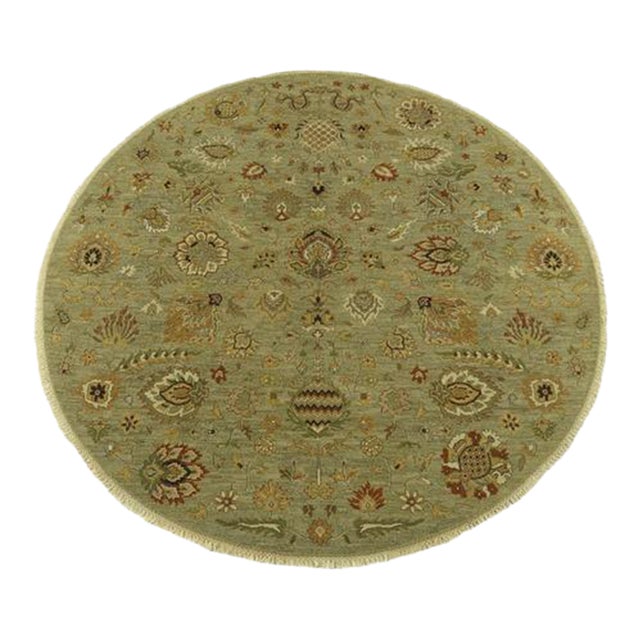 High Quality Hand Knotted Round 7.5 X 7.5 Area Rug For Sale