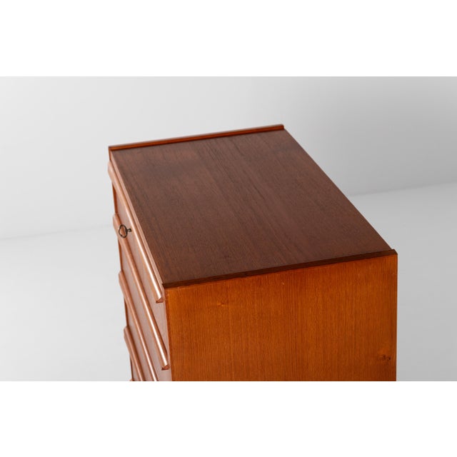 Wood Vintage Danish Teak Tallboy Chest of Drawers, 1960s For Sale - Image 7 of 13