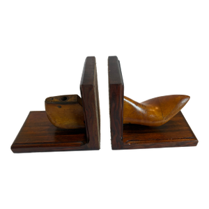 18th Wooden Shoe Mold Bookends- Set of 2