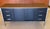 Vintage modern black steel / metal tanker credenza with chrome legs and laminate top. Six (6) side drawers with chrome...