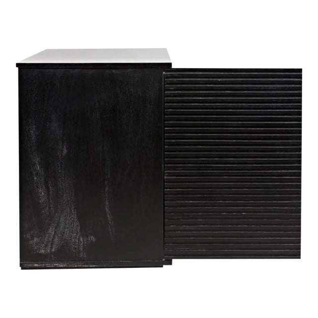 NOIR Smith 4 Door Sideboard, Hand Rubbed Black For Sale