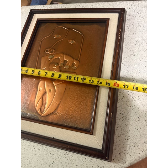 Digital Modern Signed Pressed Copper 3d Relief Wall Art Bravo 1993 Signed 16x20 For Sale - Image 7 of 7